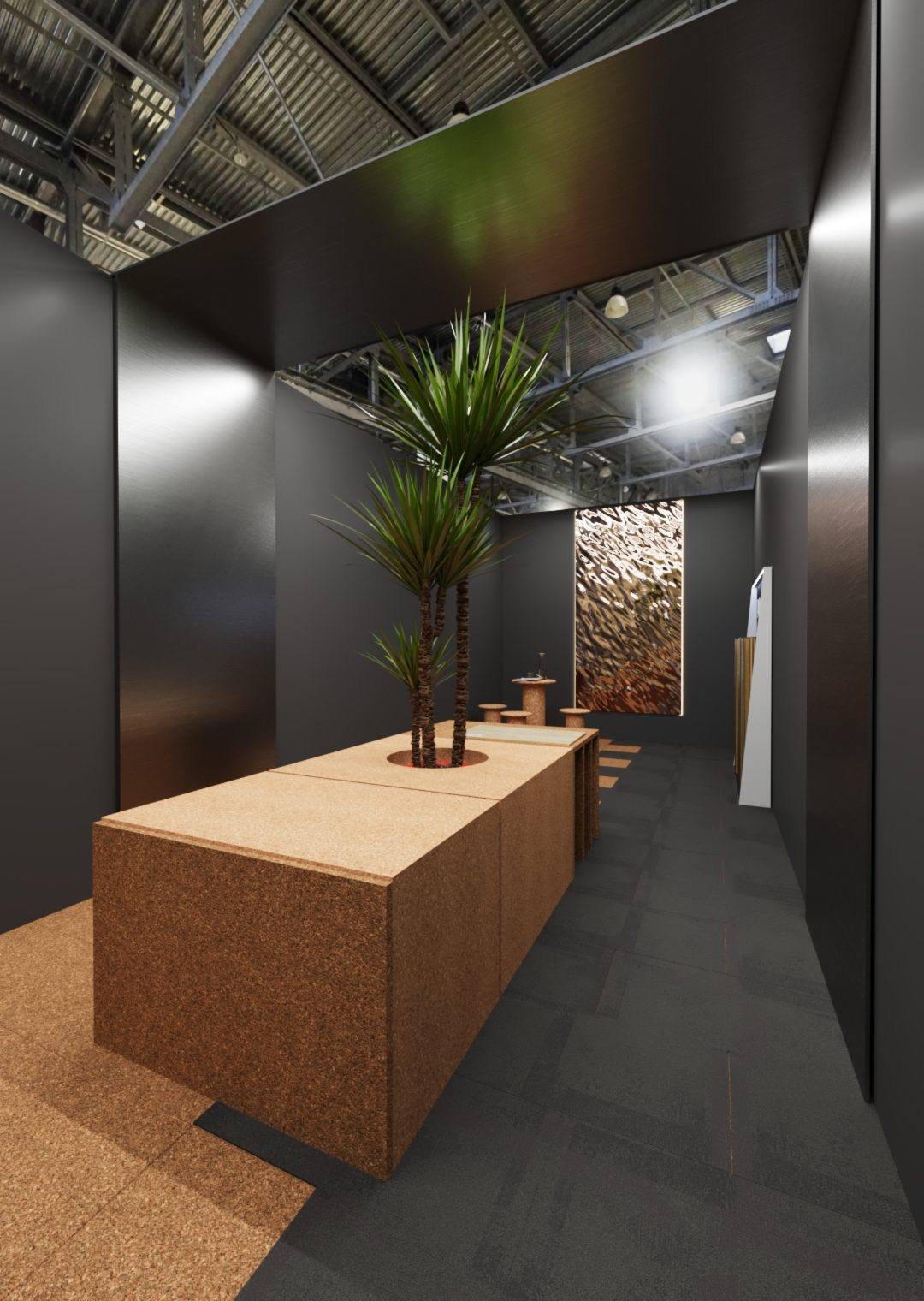 Exhibition booth — material display detail