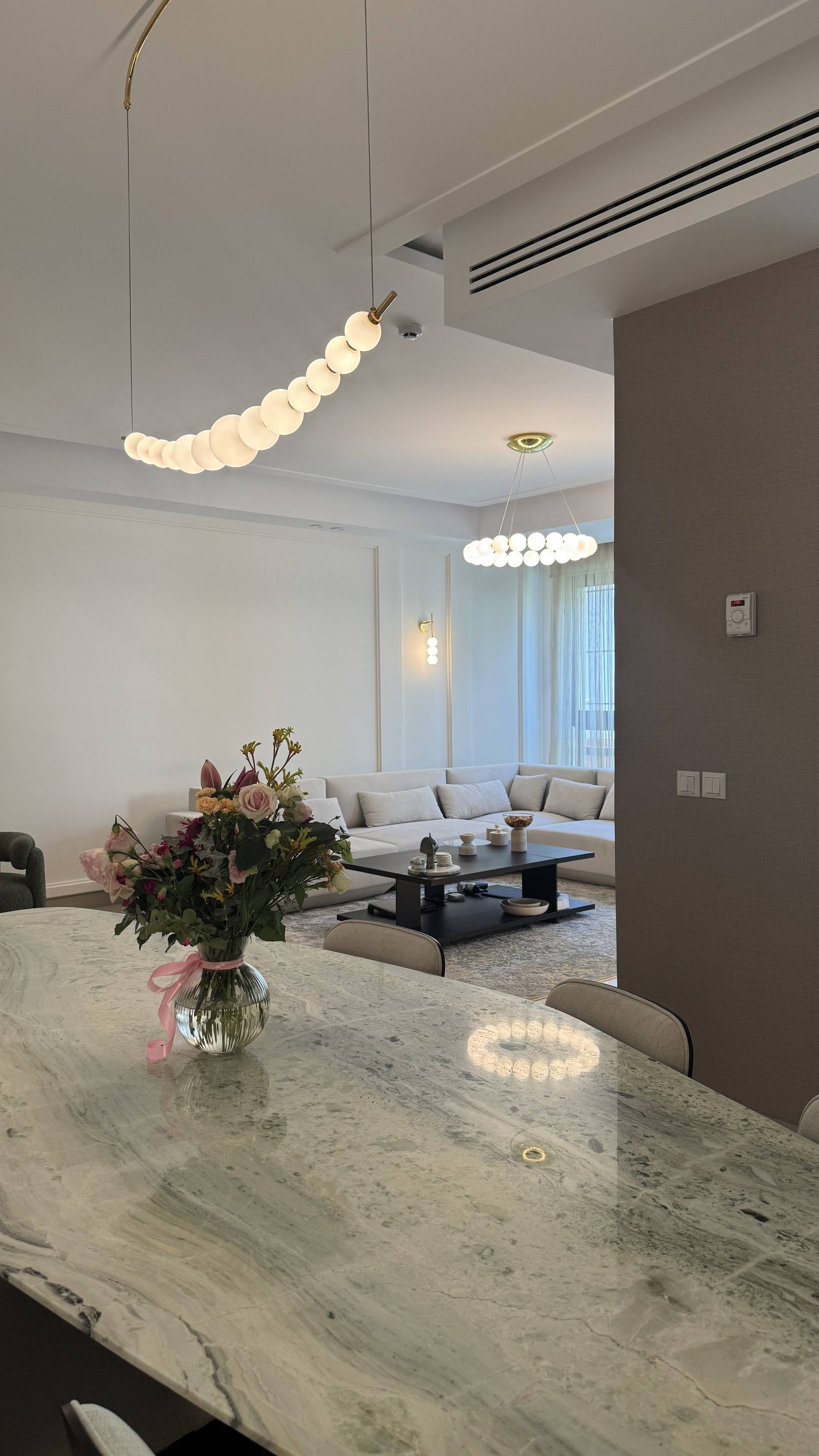 Mirror above sideboard